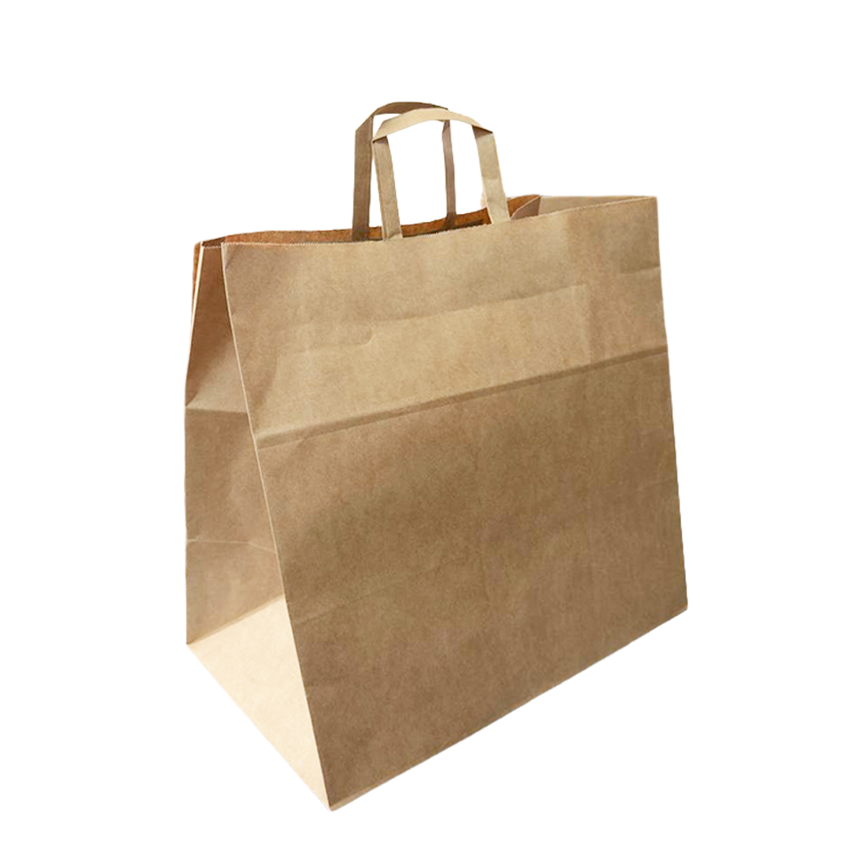 KRAFT_FLAT_HANDLE Flat Handle Kraft Paper Bags - Image 1