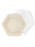 Biodegradable Sugarcane Hexagonal Salad Bowl