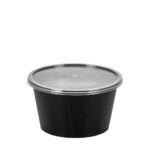 Black Round Microwave Containers