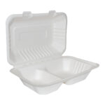 Rectangle Biodegradable Sugarcane Clamshell Boxes - Image 2