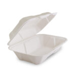 Rectangle Biodegradable Sugarcane Clamshell Boxes