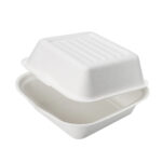 Small Square Biodegradable Sugarcane Clamshell Box